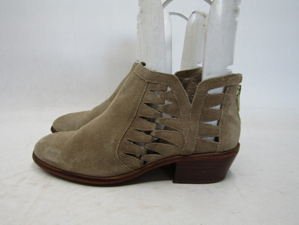Vince Camuto Women Sz 7.5 M Brown Suede Zip Ankle Fashion Boots Bootie